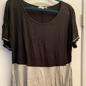 Black and Grey short sleeve shirt with knot